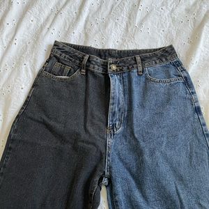 Two tone mom jeans